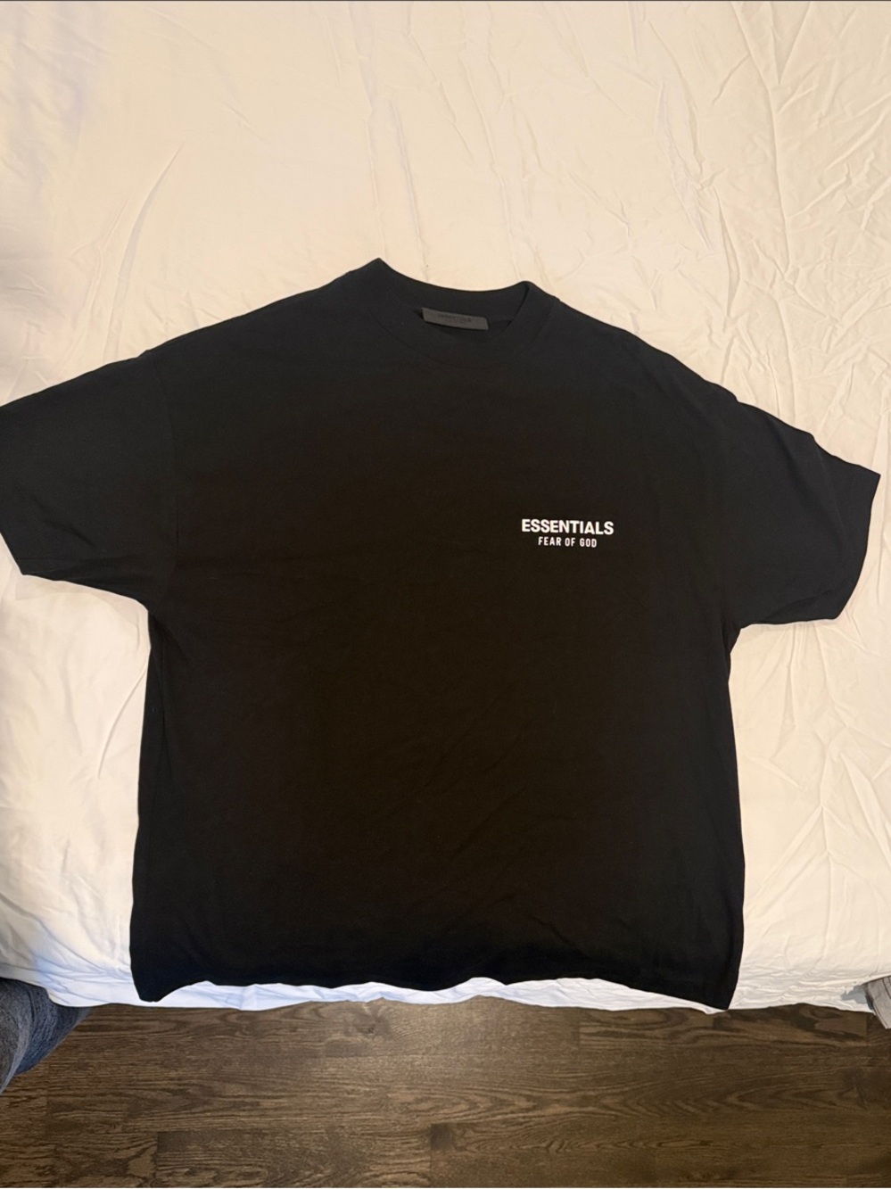 Essentials Black Short-Sleeve Logo Tee